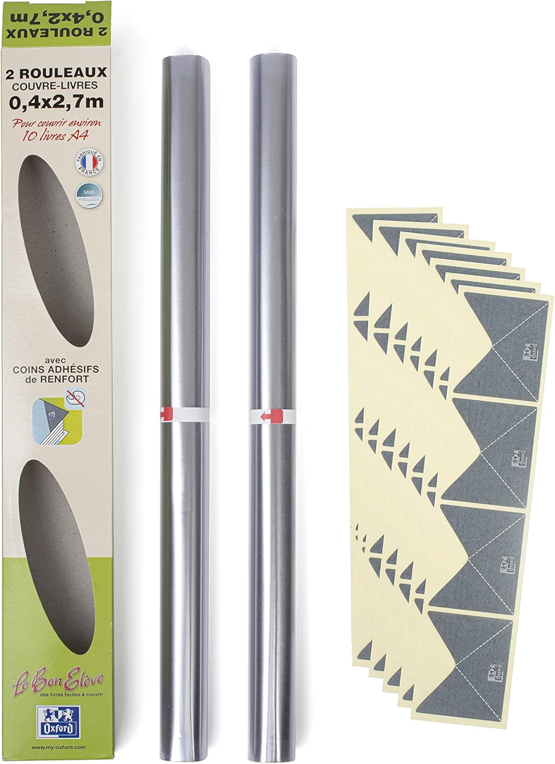 Thumbnail 1 de Oxford Couvre-Livres Transparent – Lot de 2 (40x270 cm), PVC lisse, 8/100èmes