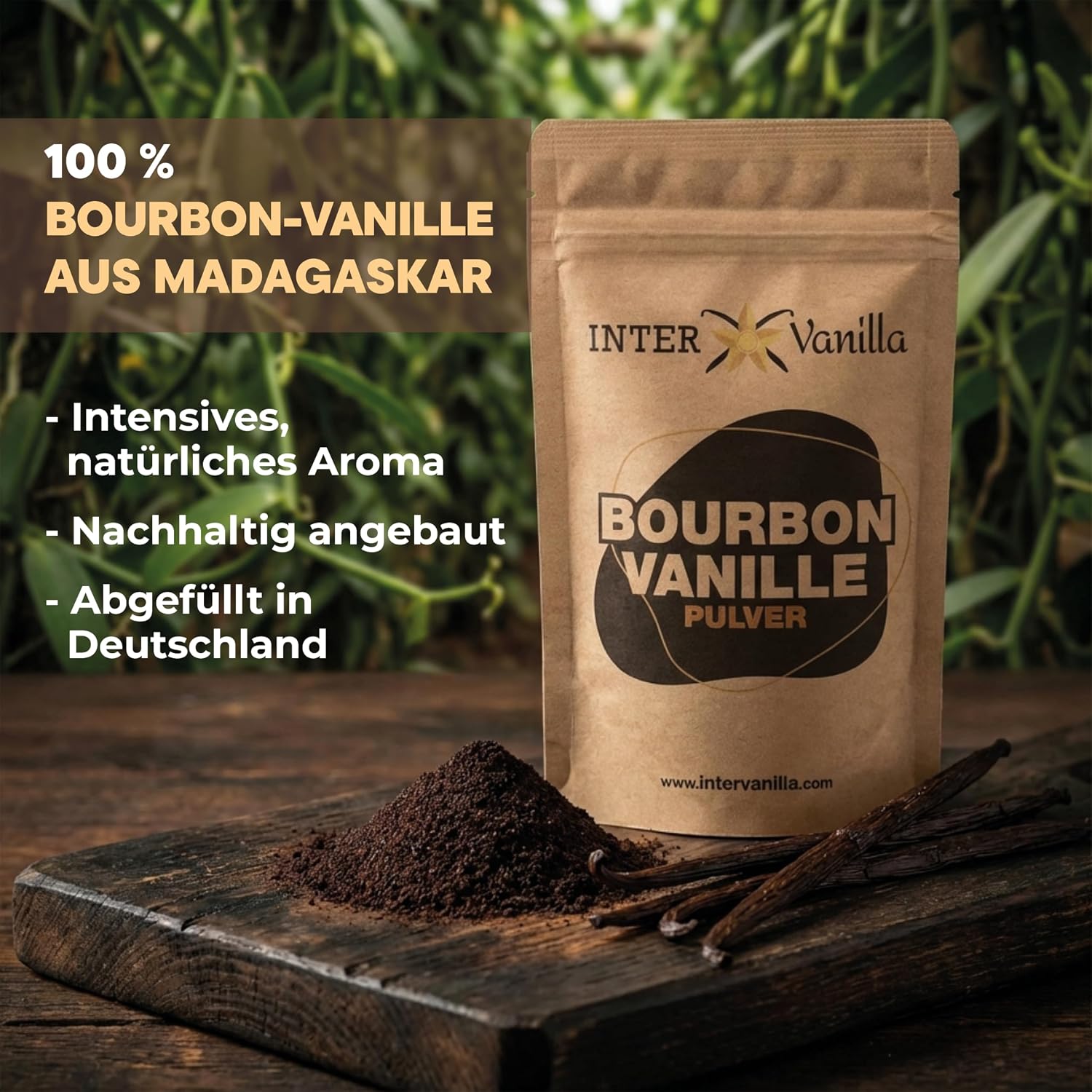 Detalle de InterVanilla Bourbon Vanillepulver 25 g – 100% Bourbon Vanille, Madagaskar