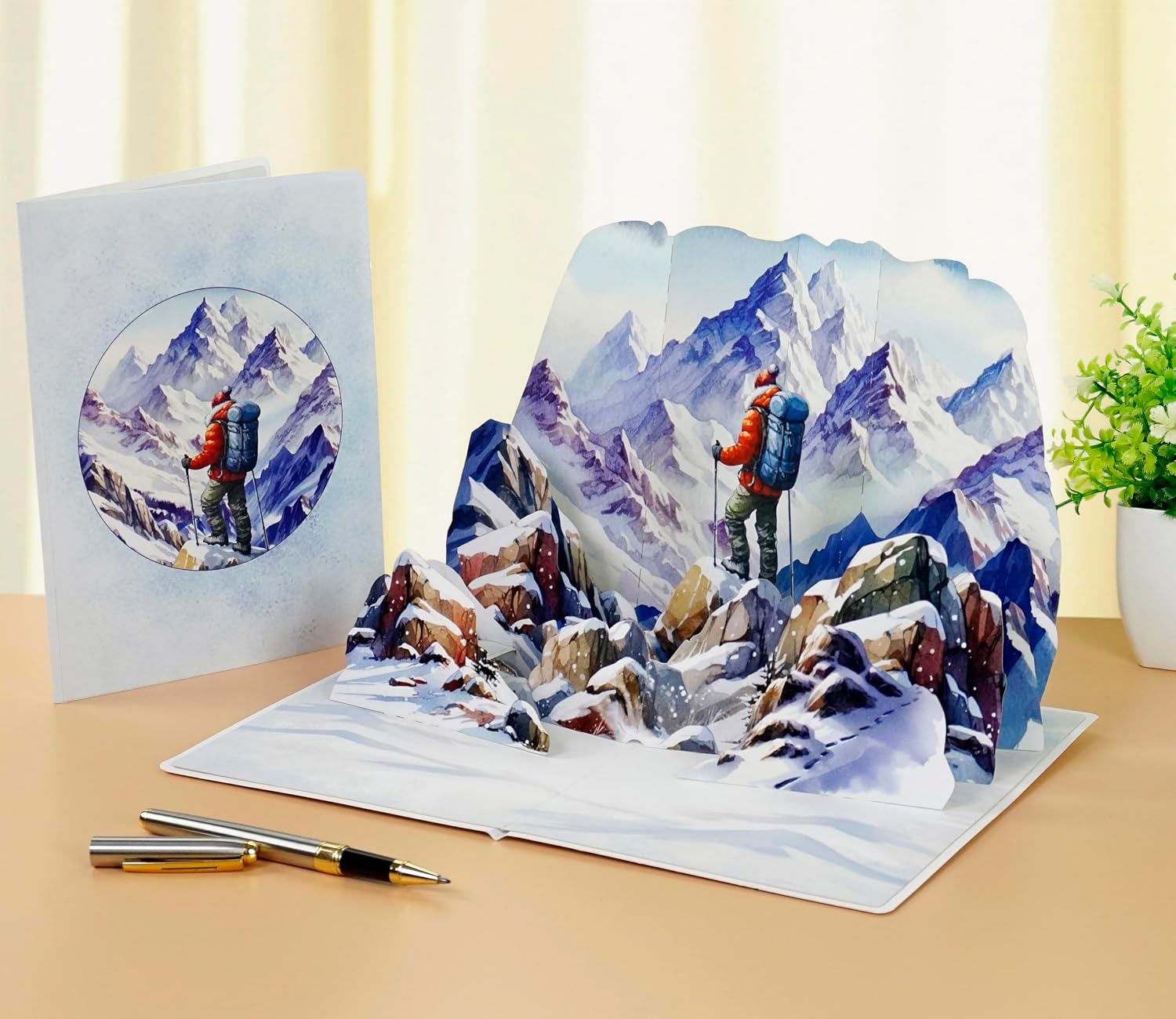 Detalle 2 de CUTPOPUP Das Abenteuer wartet – Geburtstagskarte Rock Climbing, 3D Pop-up