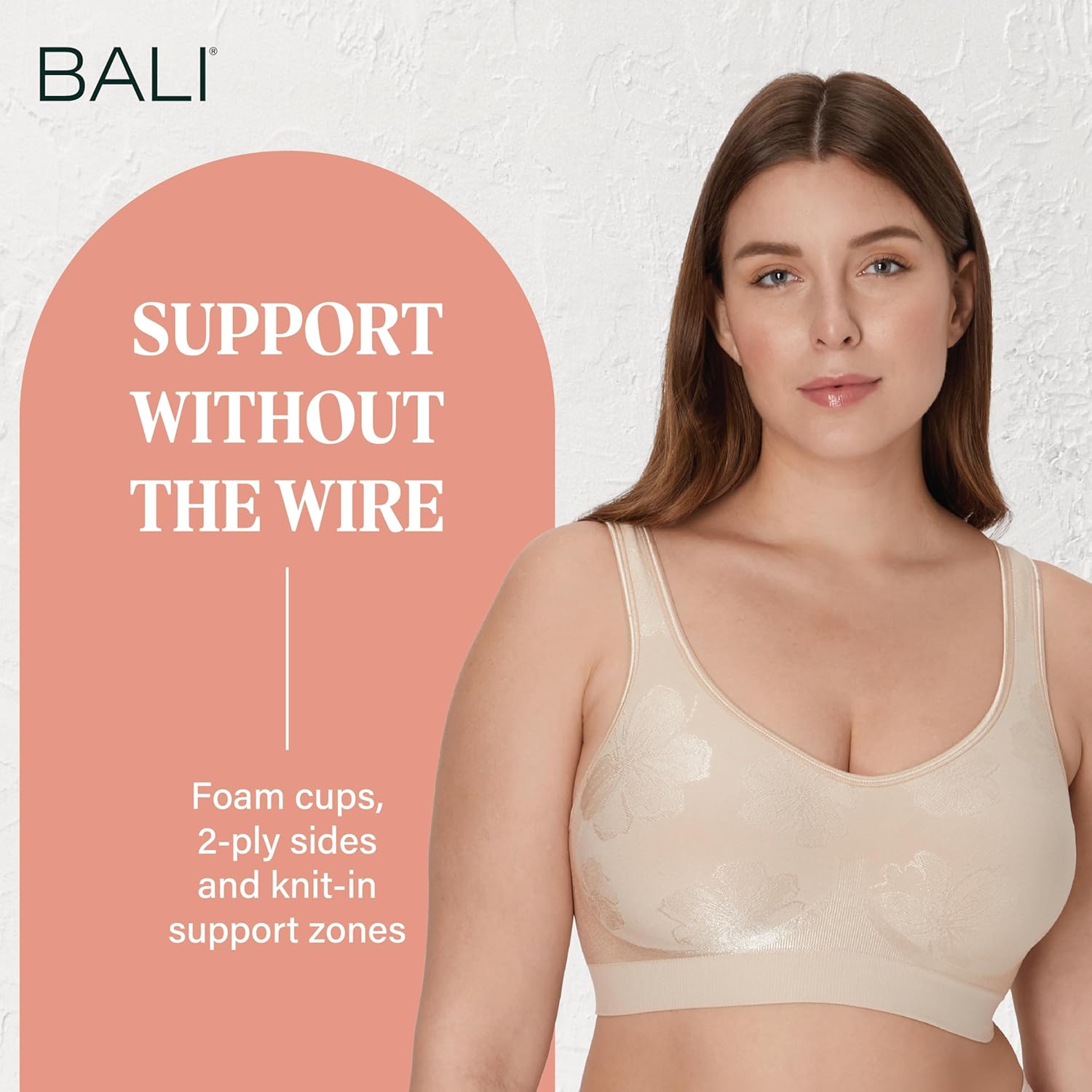 Detalle 2 de Bali Women’s Wireless Comfort Revolution Bra — Seamless, Full-Coverage Shaping