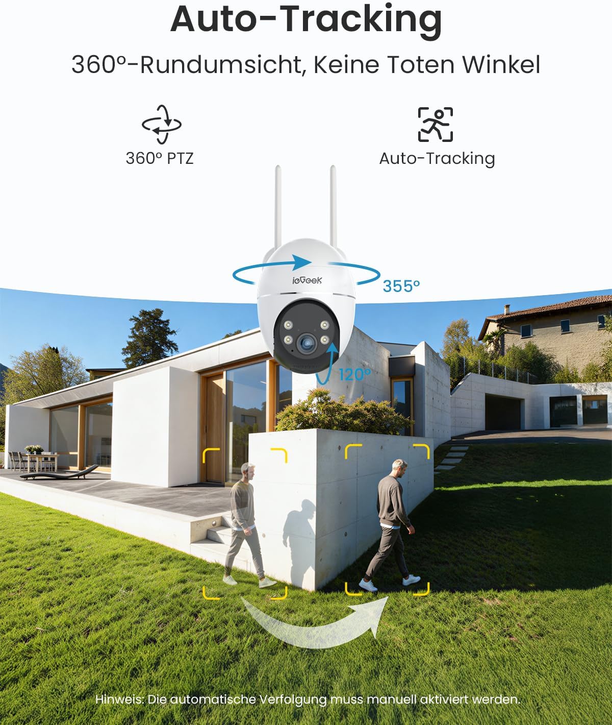 Detalle de ieGeek S7 2K 360° PTZ Überwachungskamera