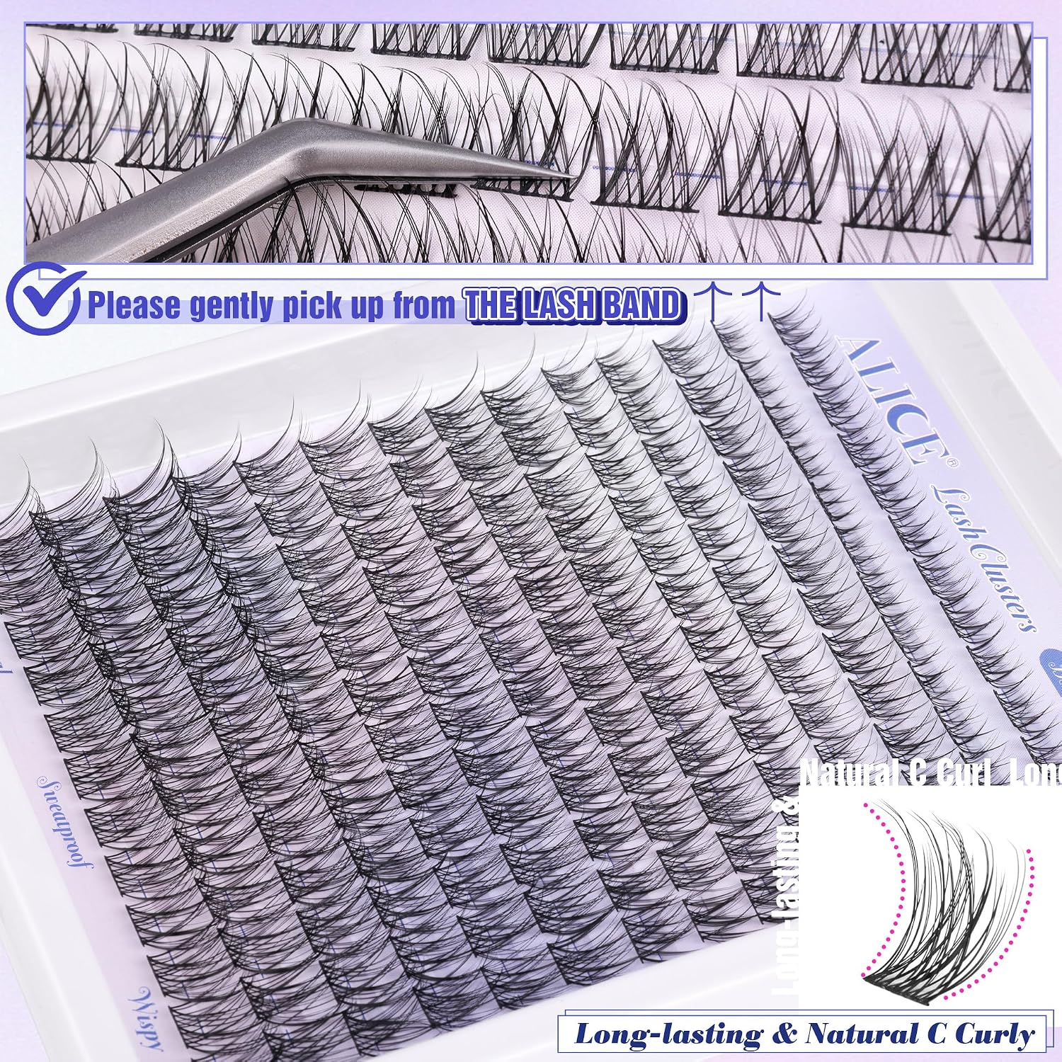 Detalle 2 de ALICE Natural Lash Clusters 168pcs ๐
