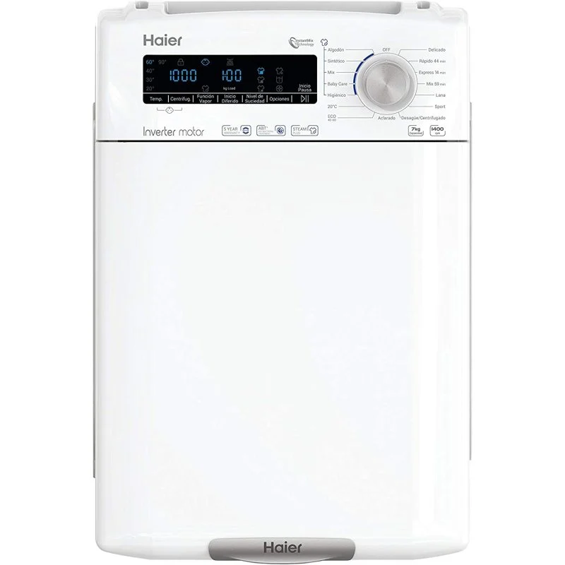 Detalle 2 de Haier RTXSG47TMCE: Lavadora de carga superior de 7 kg con Steam Plus y motor Inverter