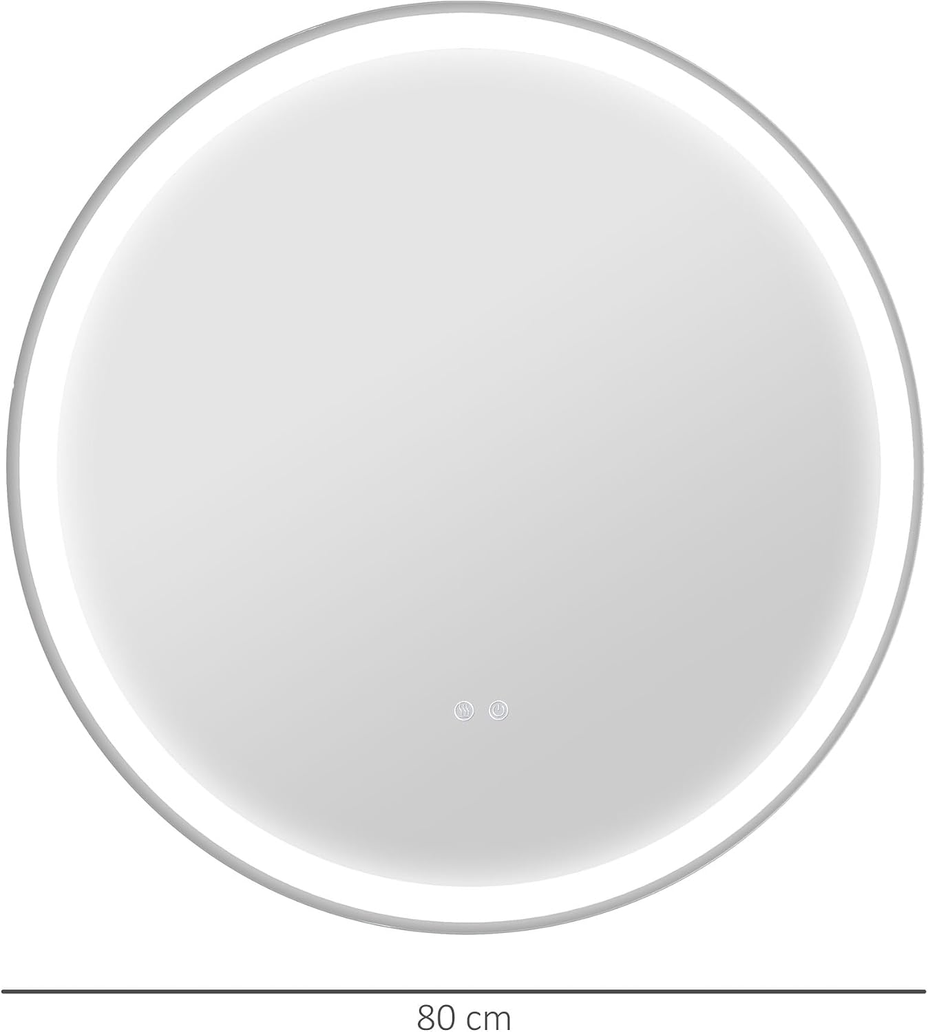 Thumbnail 6 de kleankin Miroir de salle de bain rond Ø 80 cm avec éclairage LED et anti-buée