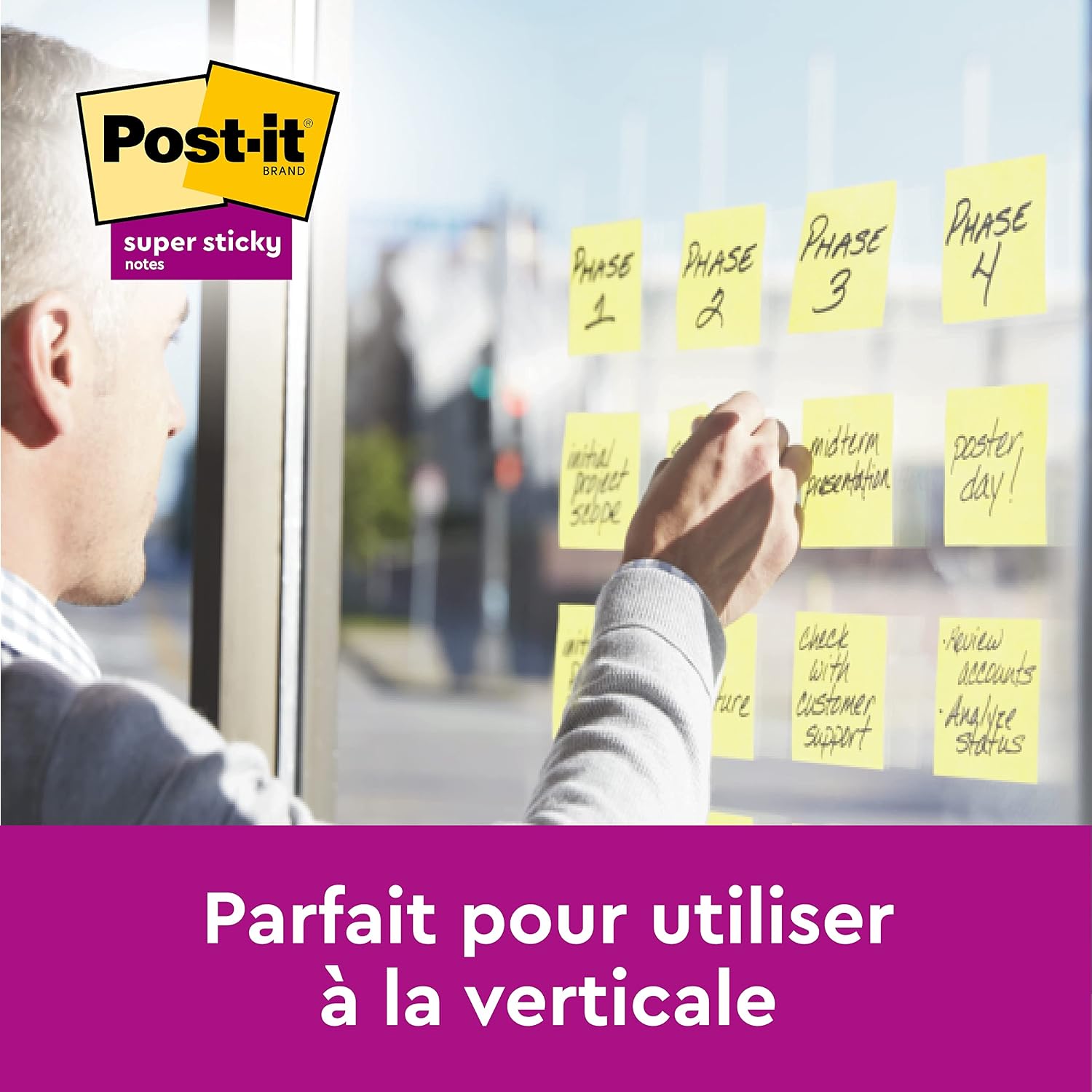 Thumbnail 4 de Post-it Notes Super Sticky 76 x 127 mm 6 blocs