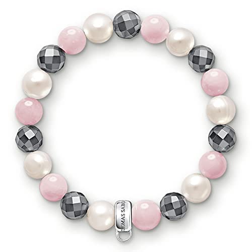 Detalle 2 de Thomas Sabo Pulsera con dijes Rosa/Blanco/Gris 🌸 Plata 925 X0188-581-7-L