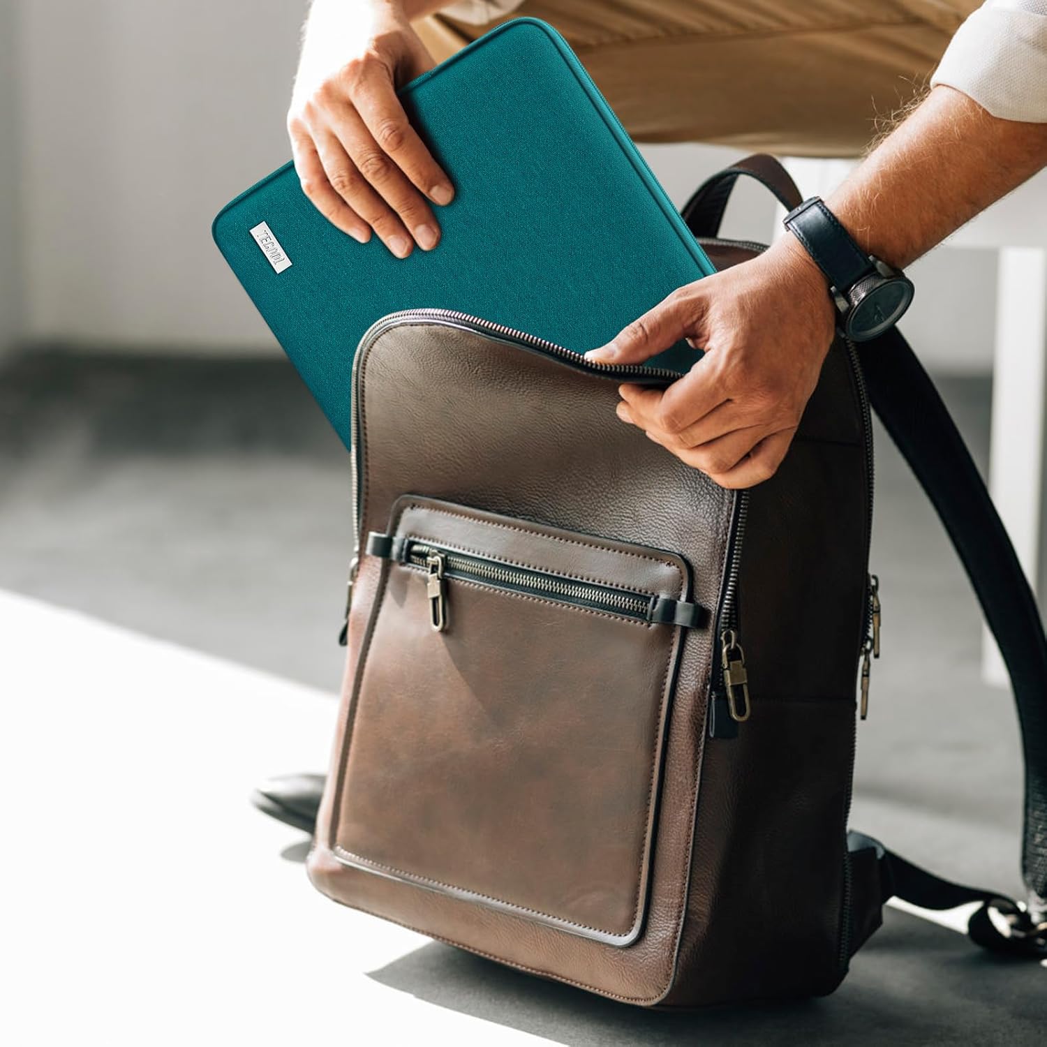 Thumbnail 6 de TECOOL 13,3 Zoll Laptop-Tasche wasserdichte Schutzhülle für MacBook Air/Pro und 13,3“-Ultrabooks (Teal)