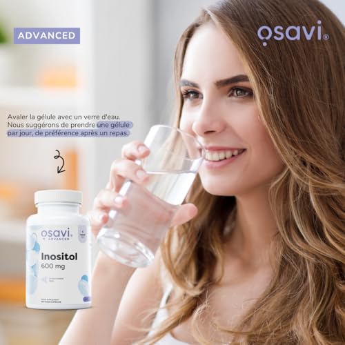 Detalle 2 de Osavi Inositol 600 mg – 100 gélules véganes, Myo-Inositol pour l’équilibre hormonal et le bien-être