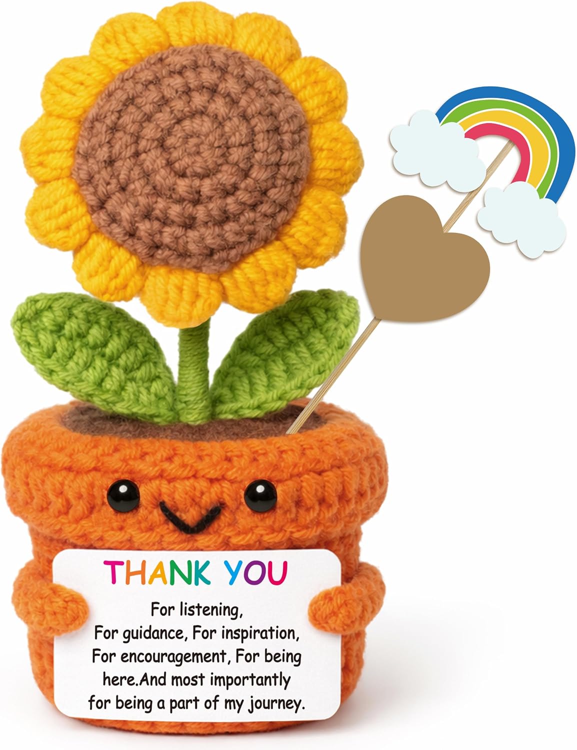 Detalle de Frabaca CJXRK010 Crochet Sunflower Thank-You Doll with Appreciation Card