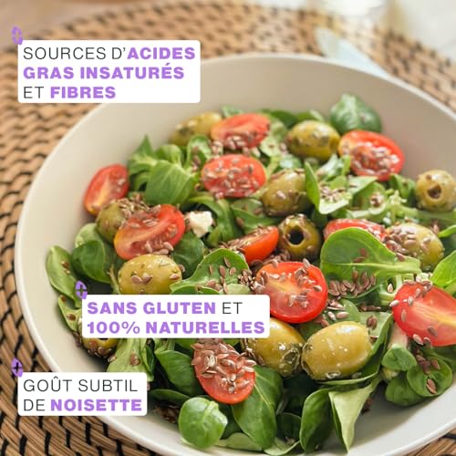 Detalle de Graines de Lin Brun Entières BIO 1kg – Oméga-3, Fibres, Sans Gluten | Amoseeds