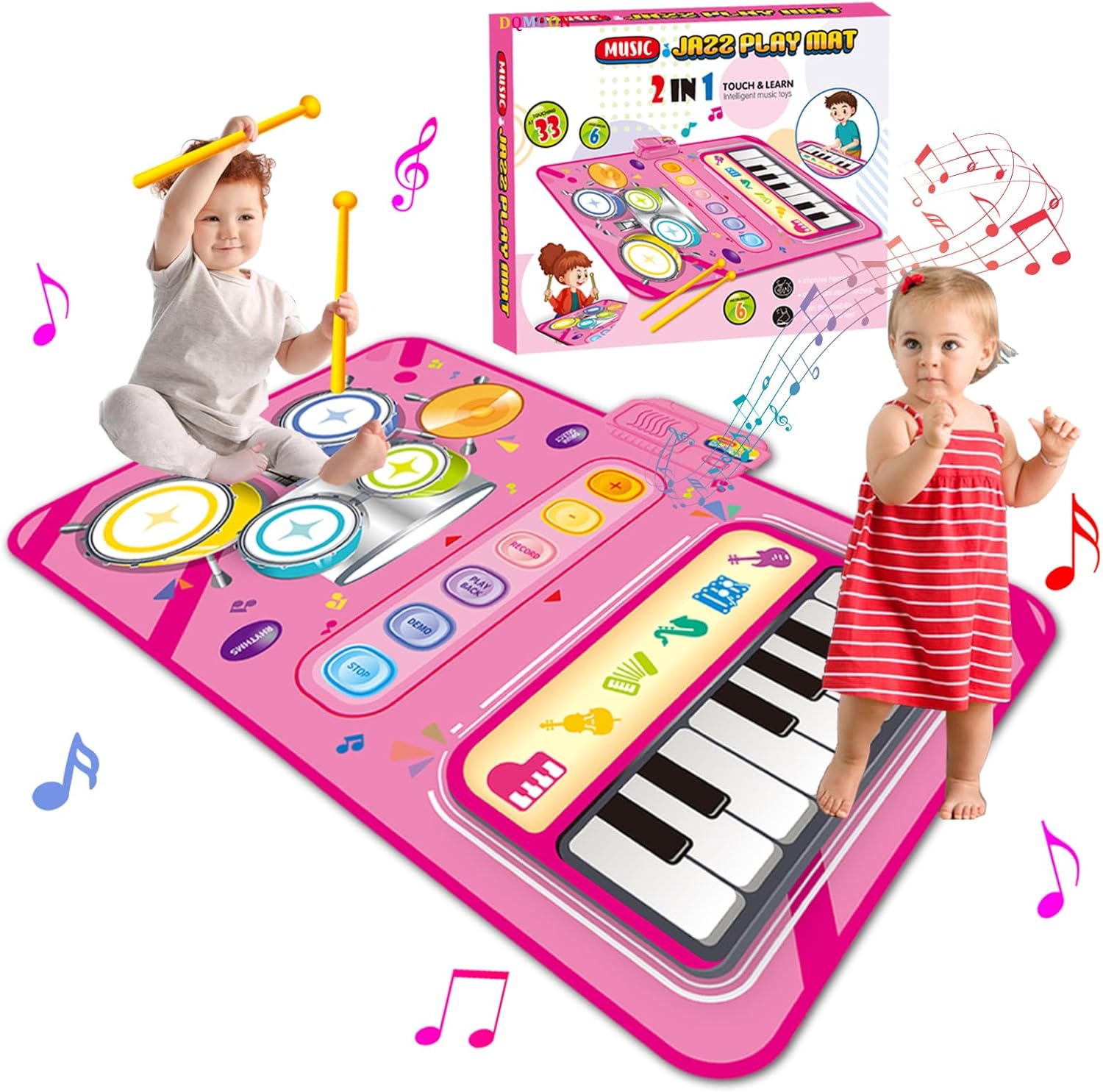 2 in 1 Music Mat for 1–5 Year Old Girls