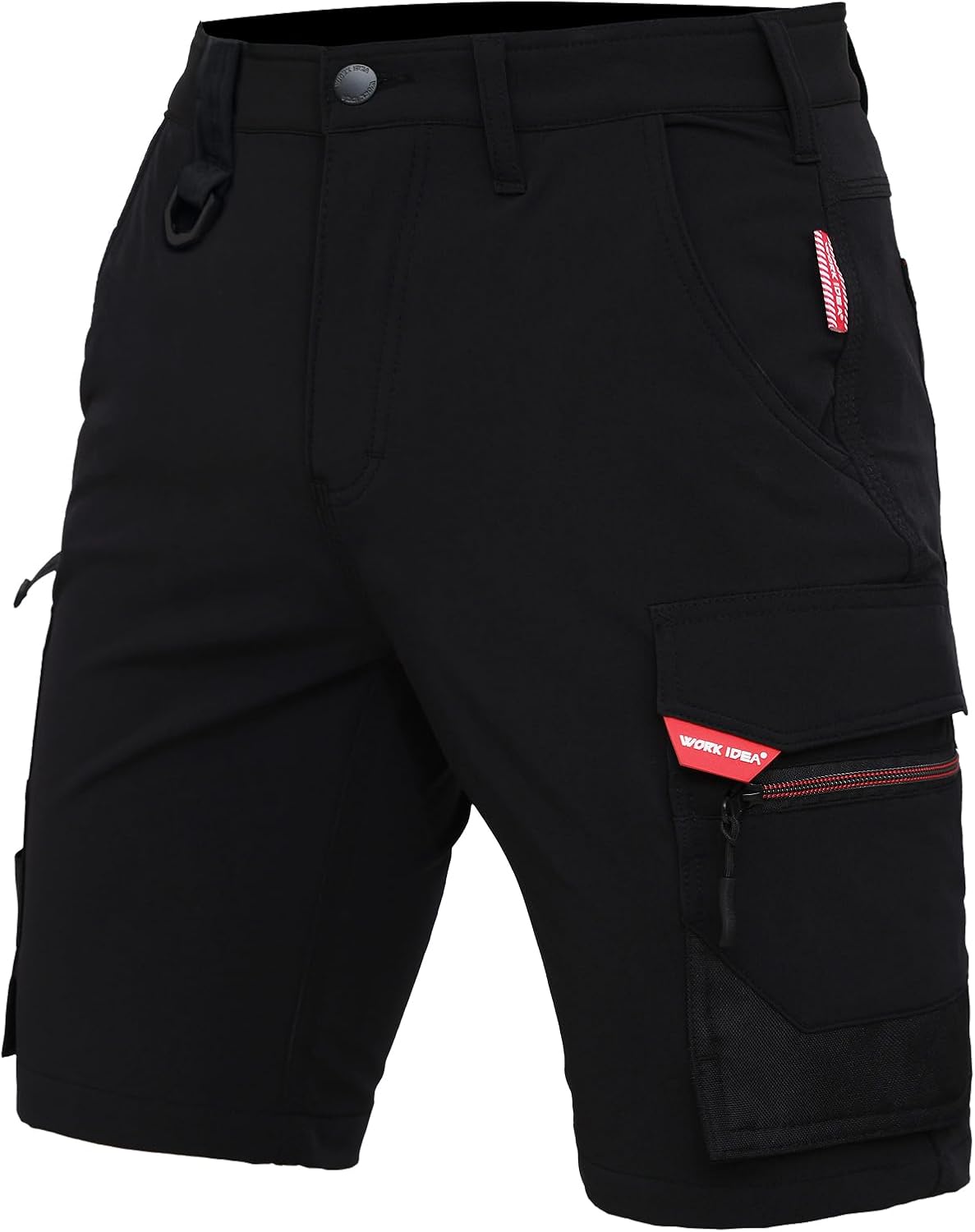 Detalle de WORK IDEA Damen Slim-Fit Stretch Arbeitsshorts – strapazierfähig, flexibel und stilvoll