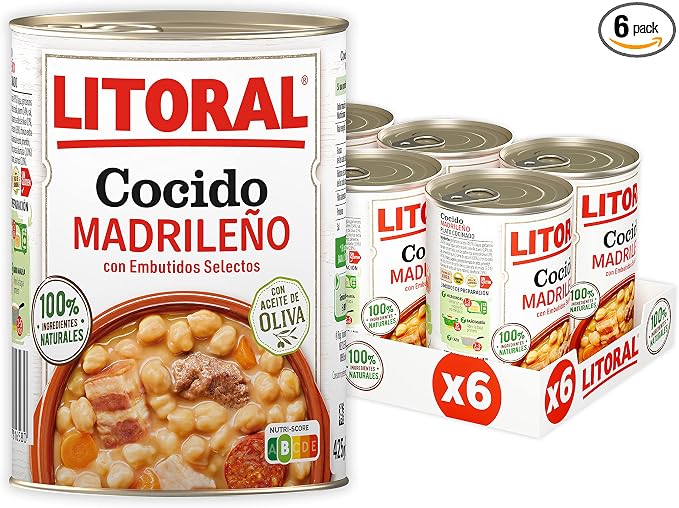 LITORAL Cocido Madrileño Sin Gluten 6x425g 🥘