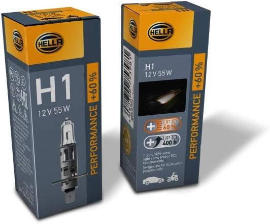 Thumbnail 1 de Hella 8GH 223 498-211 lampadina alogena H1 Performance +60% 12V 55W P14.5s