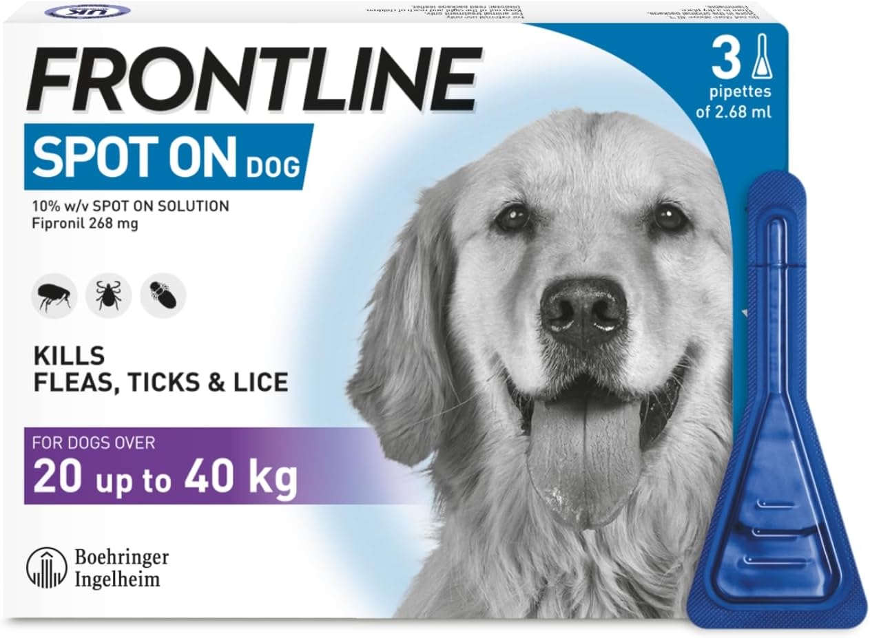 Imagen de Frontline Spot On Flea & Tick Treatment for Large Dog (20-40kg) – 3 Pipettes en OfertitasTOP