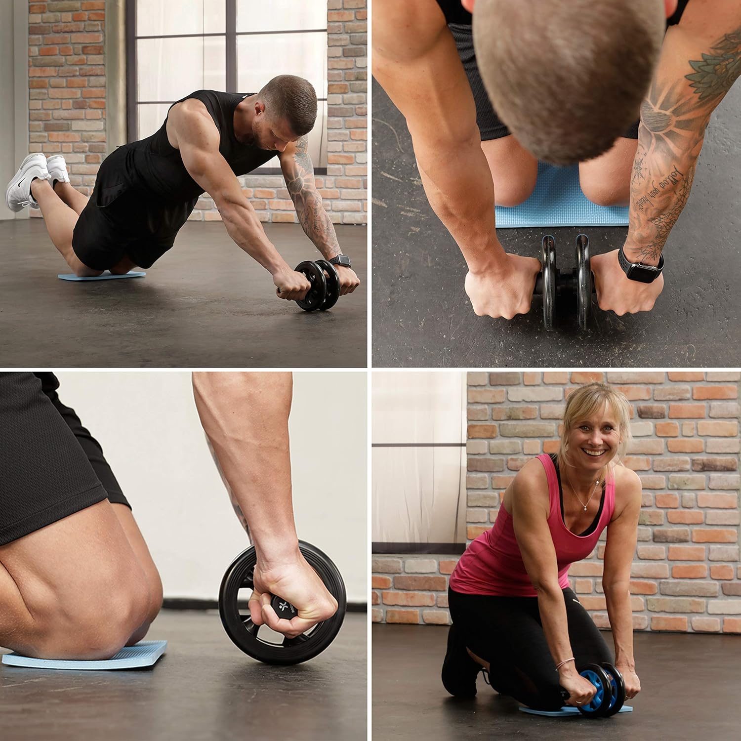 Thumbnail 3 de BODYMATE Roue abdominaux Classic (28 x 16 cm) avec tapis pour les genoux – accessoire fitness pour renforcer le tronc