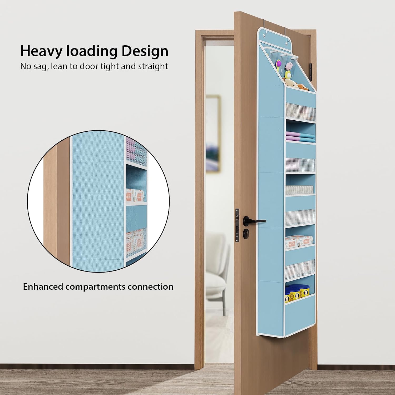 Detalle 2 de Univivi 6-Shelf Over Door Organizer for Baby Essentials 🗂