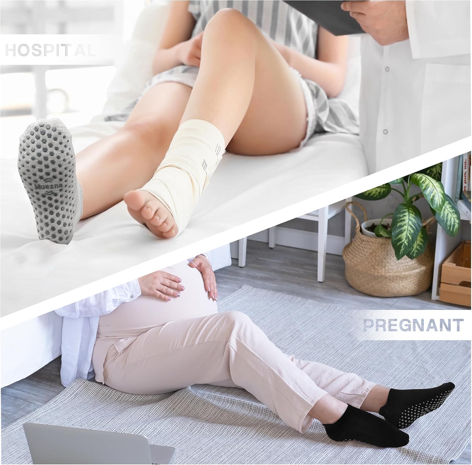 Detalle 2 de Muezna Pilates Grip Socks, 6-Pair Pack