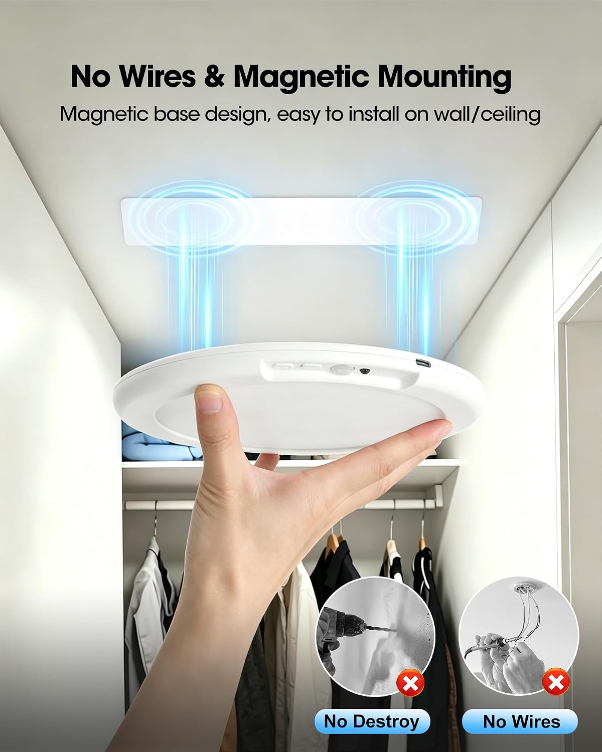Detalle 2 de Rechargeable Ceiling Lights, 2-Pack