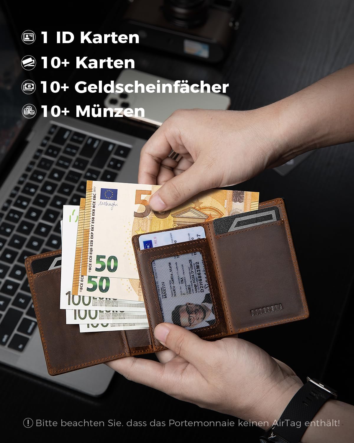 Thumbnail 5 de DODENSHA Airtag Wallet Herren Kartenetui mit AirTag-Fach