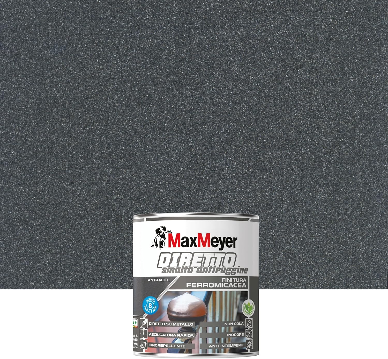 Detalle de MAXMEYER Diretto Antiruggine Ferromicaceo Grigio Antracite 0.75 L