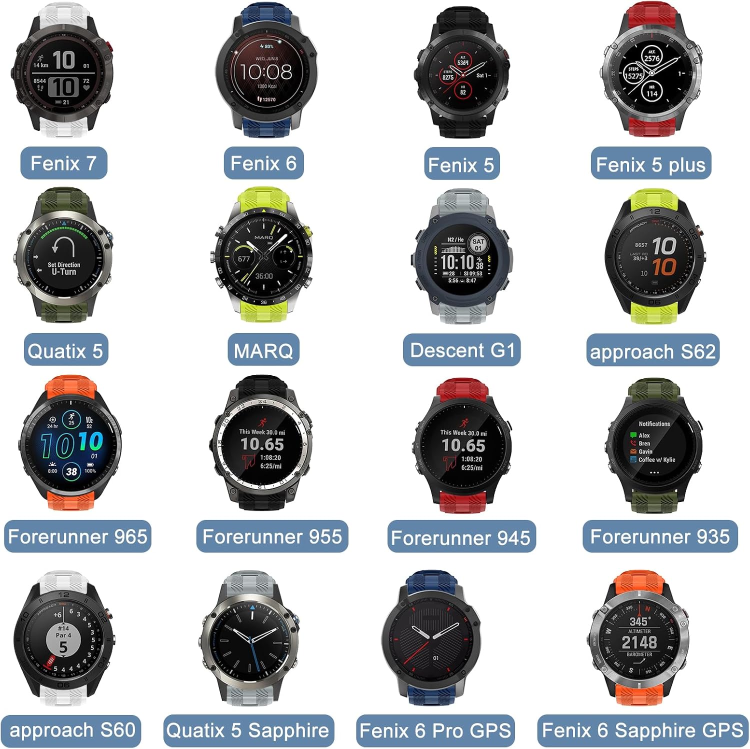 Detalle de ISABAKE 22mm silicone watch strap for Garmin Forerunner 965/955 (and Forerunner 945/935, Fenix 5)