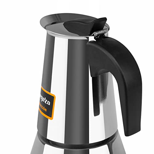 Detalle de Orbegozo KFI 460 cafetera italiana de inducción de acero inoxidable (4 tazas)