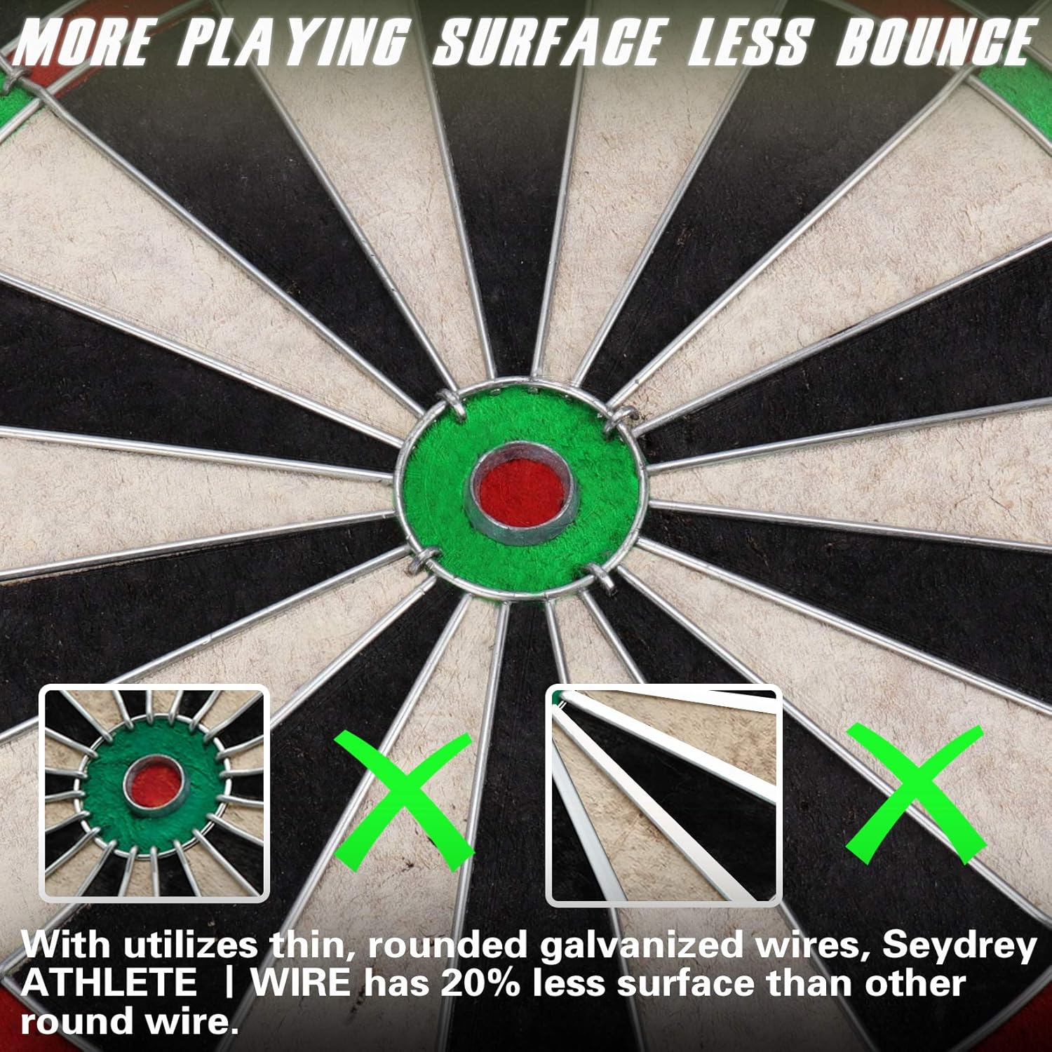 Thumbnail 2 de Seydrey Dart Board Set: Steel Dartboard with 6 x 20g Steel Tip Darts, 12 Flights and Throwing Line