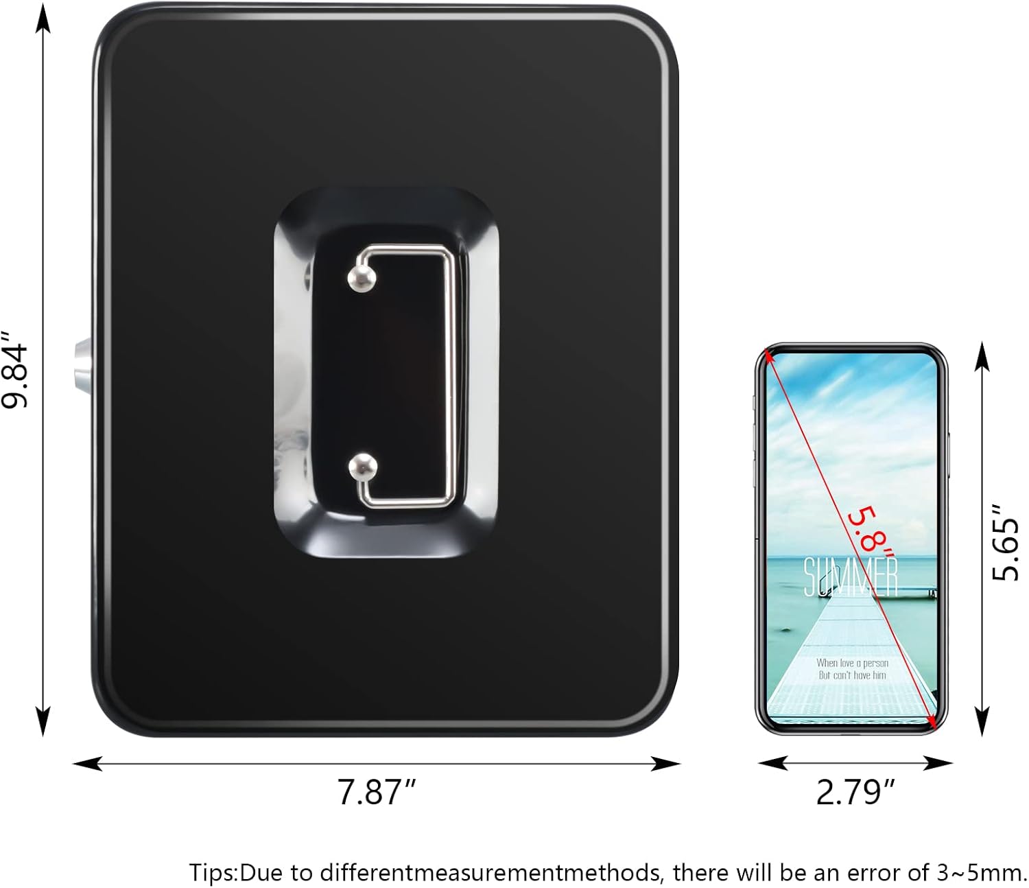 Detalle 2 de KYODOLED GT-CBK-L-BLACK Cash Box with Removable Tray and Key Lock