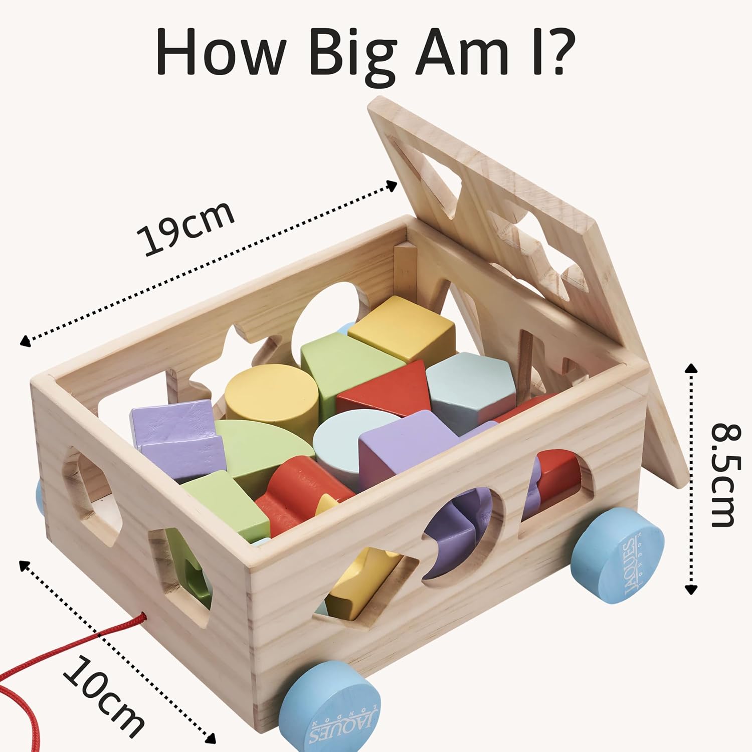 Thumbnail 1 de Jaques of London Wooden Shape Sorter for 1 year olds — Montessori Pull Along Toy
