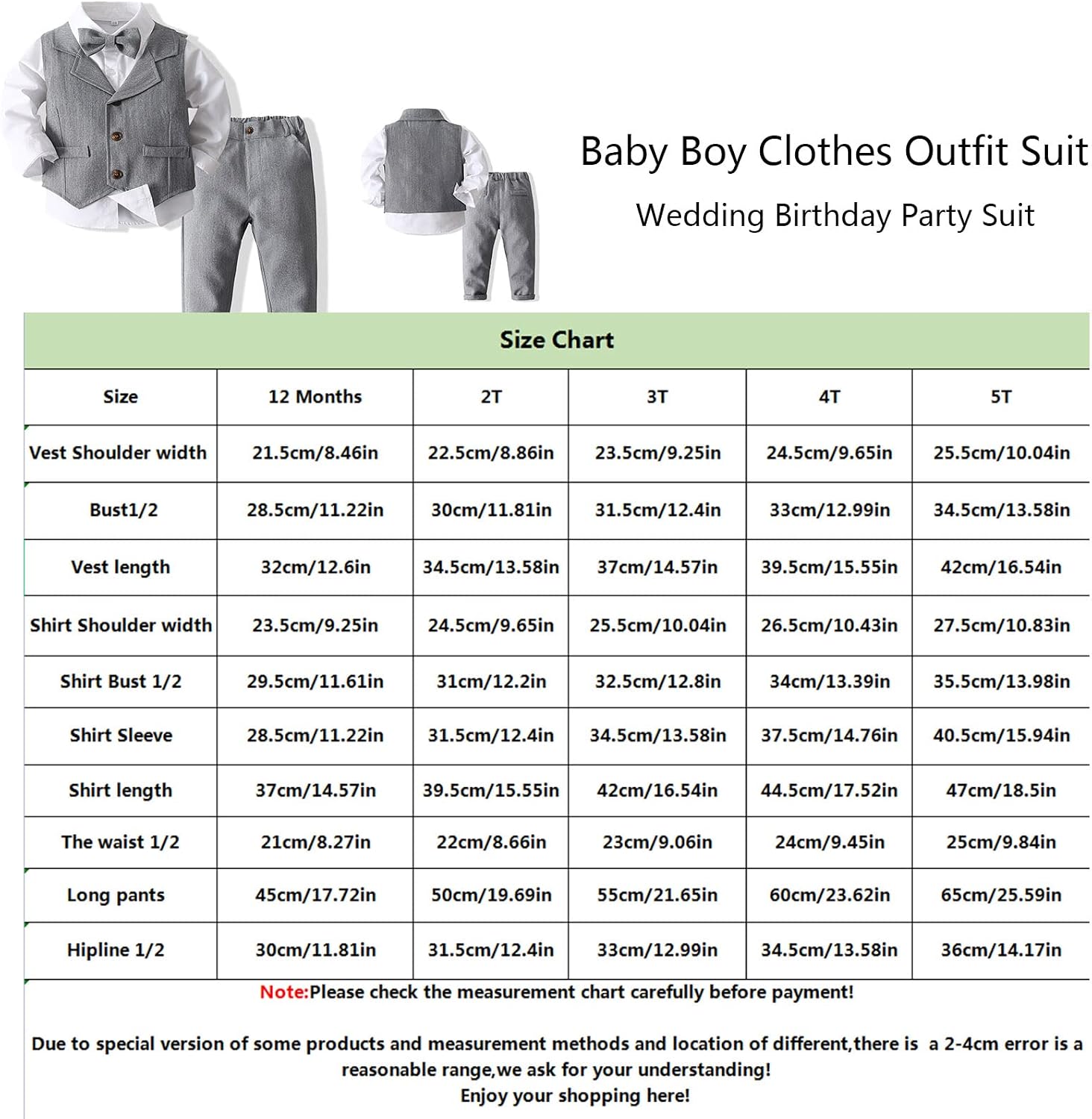 Detalle de Kimocat Baby Boy Formal Outfit, 3-Piece Set