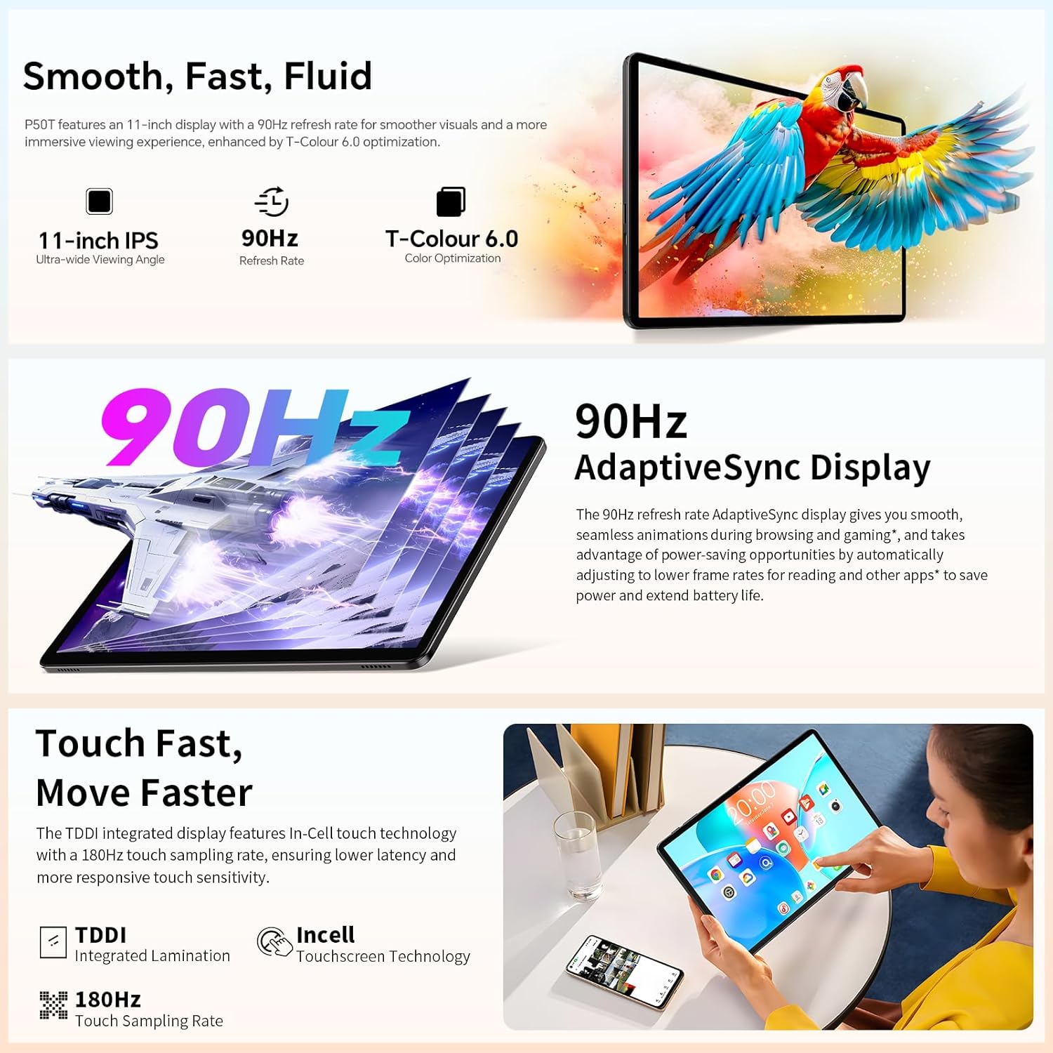 Thumbnail 4 de TECLAST P50T 11-inch Android 16 tablet with 90Hz IPS, 12GB RAM/128GB and 5G Wi‑Fi