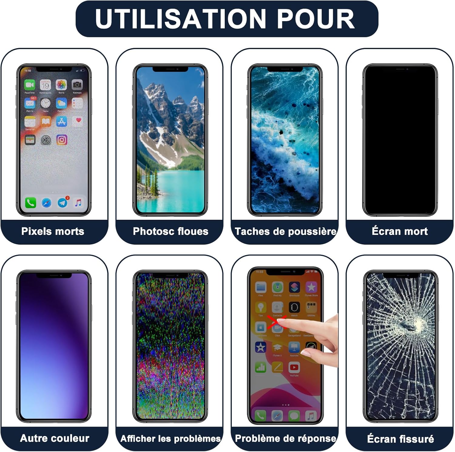 Thumbnail 3 de Écran de remplacement DIGI4U pour iPhone 16 Pro Max (kit de réparation, film et colle de cadre étanche)