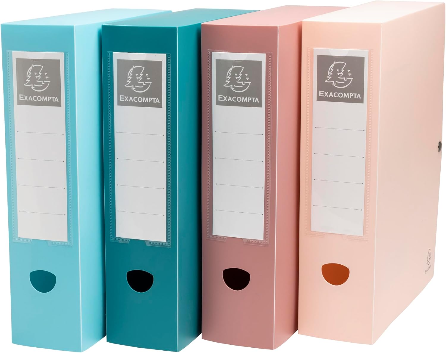 Detalle de Exacompta 89370E – Lot de 6 boîtes de classement Skandi à fermeture par pression, PP recyclé rigide, 25 x 33 cm, 80 mm, A4