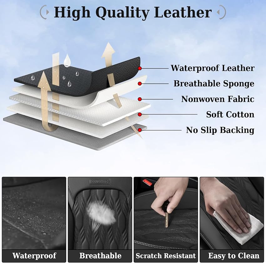 Thumbnail 6 de Coverado Car Seat Cover Luxury Nappa Leather, Universal