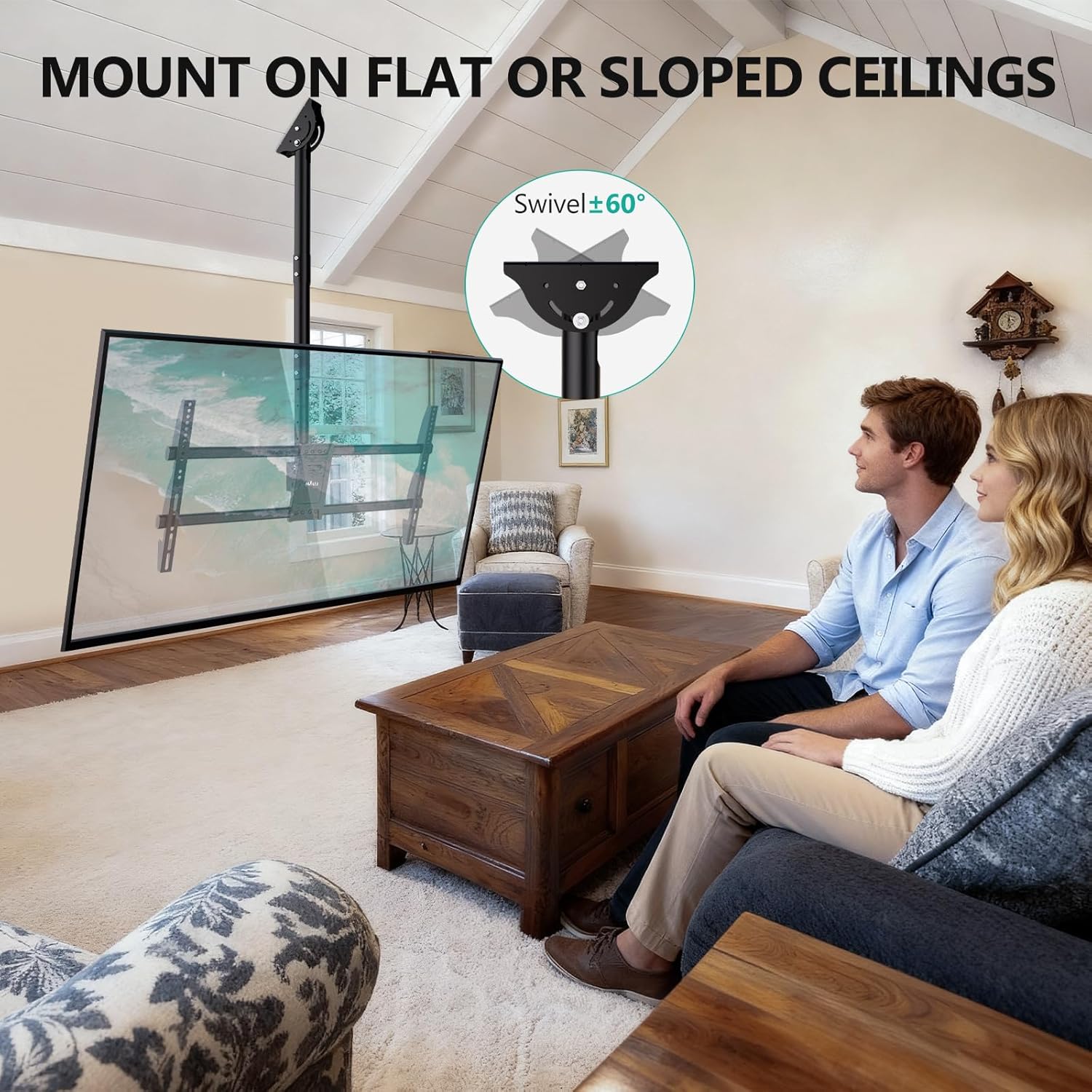 Thumbnail 4 de WALI CM3790 Ceiling TV Mount 37–90 inch, 220 lb