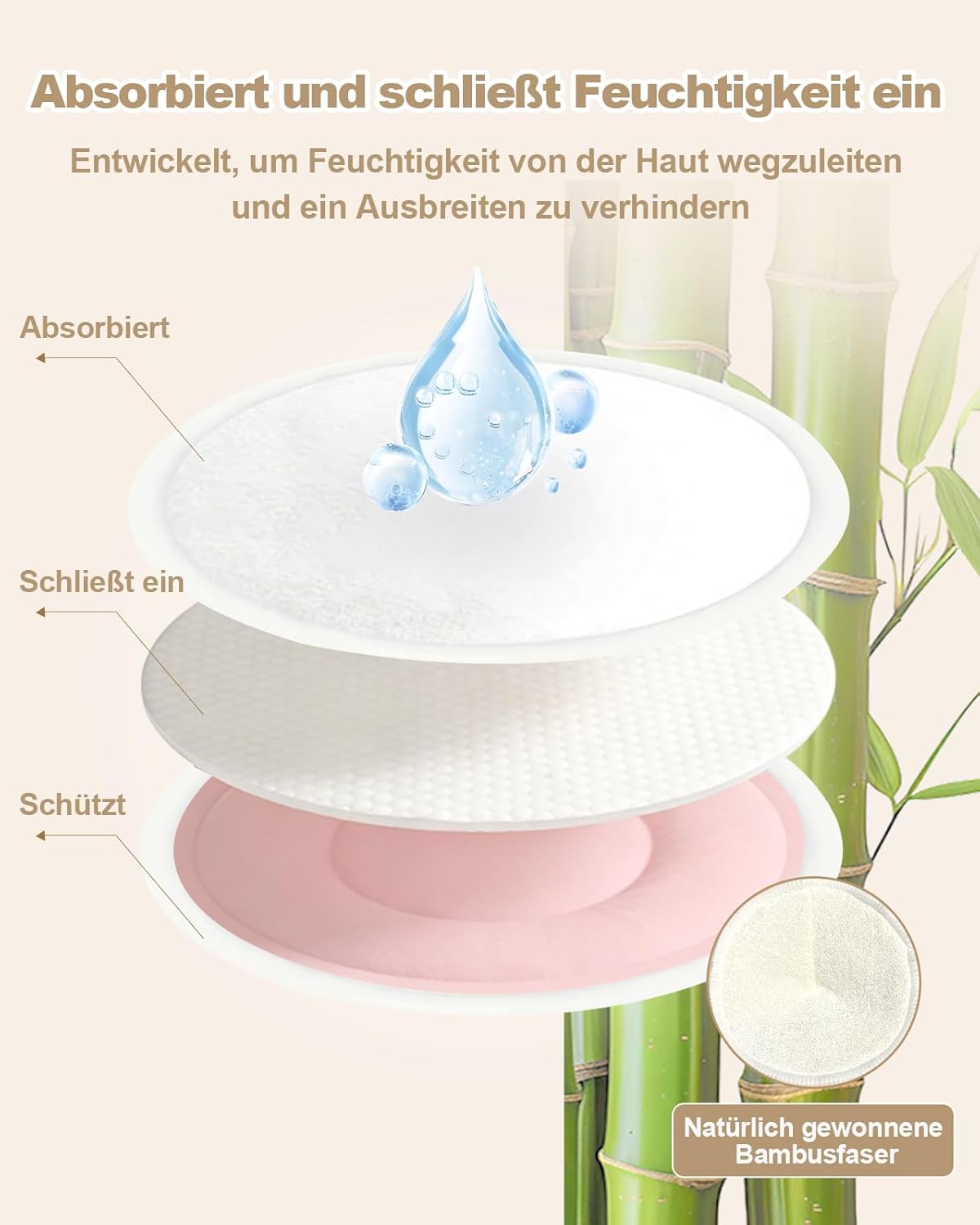 Detalle 2 de Oiomniv Bio Wiederverwendbare Stilleinlagen – 14er Pack aus Bio Bambus-Viskose