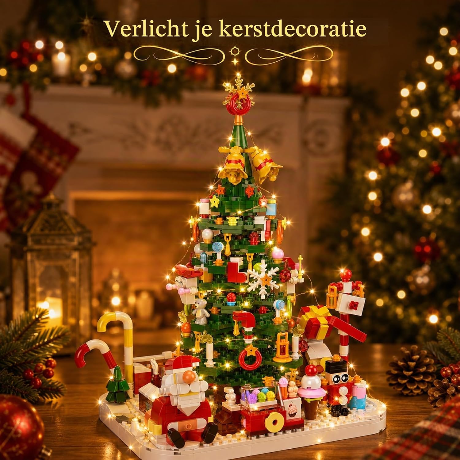 Detalle 1 de MYDOVA ZZ-AC112 adventskalender met kerstboom-bouwset en LED-lichtslinger