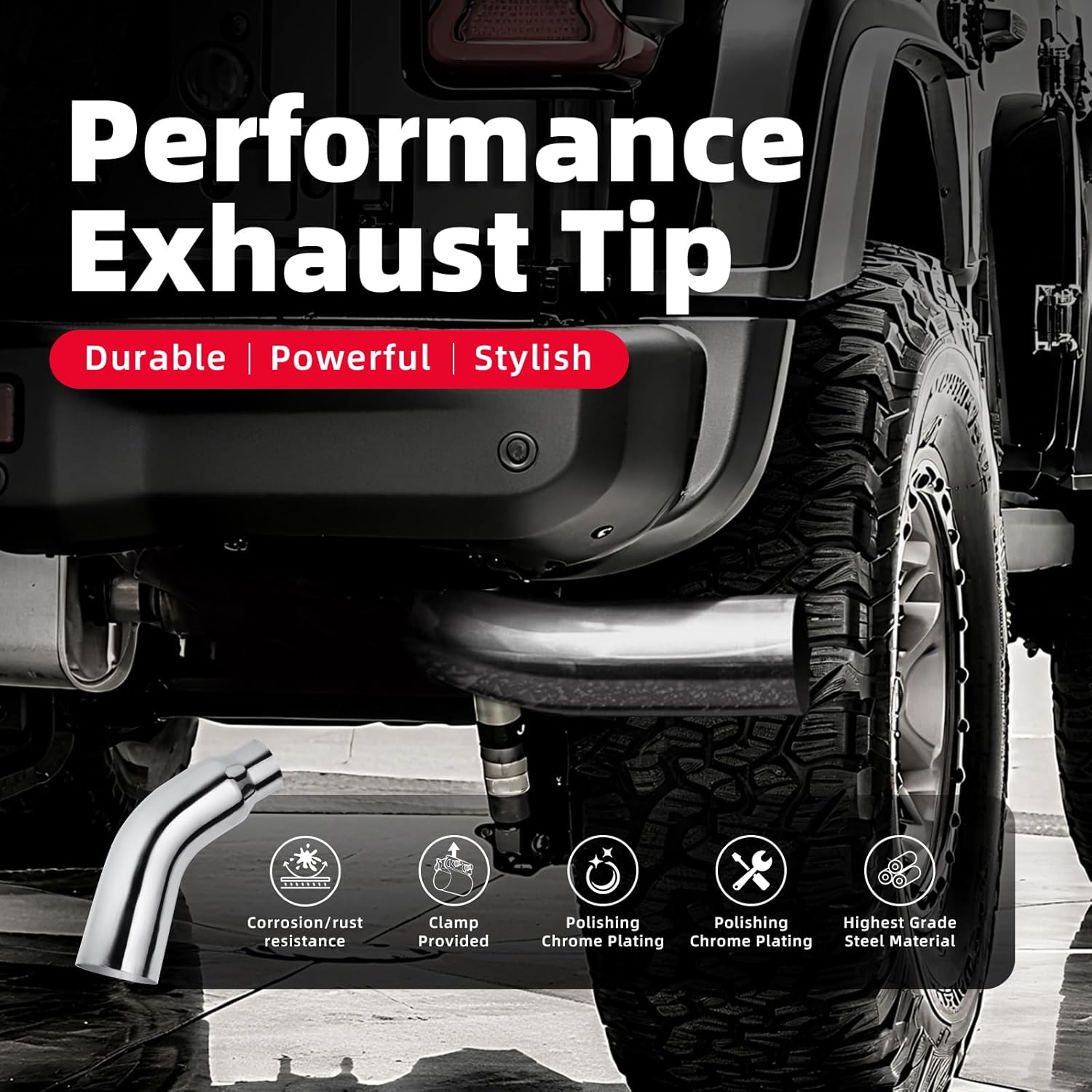 Detalle 2 de 5 Inch Diesel Exhaust Tip Elbow Tip 7 Inch Outlet
