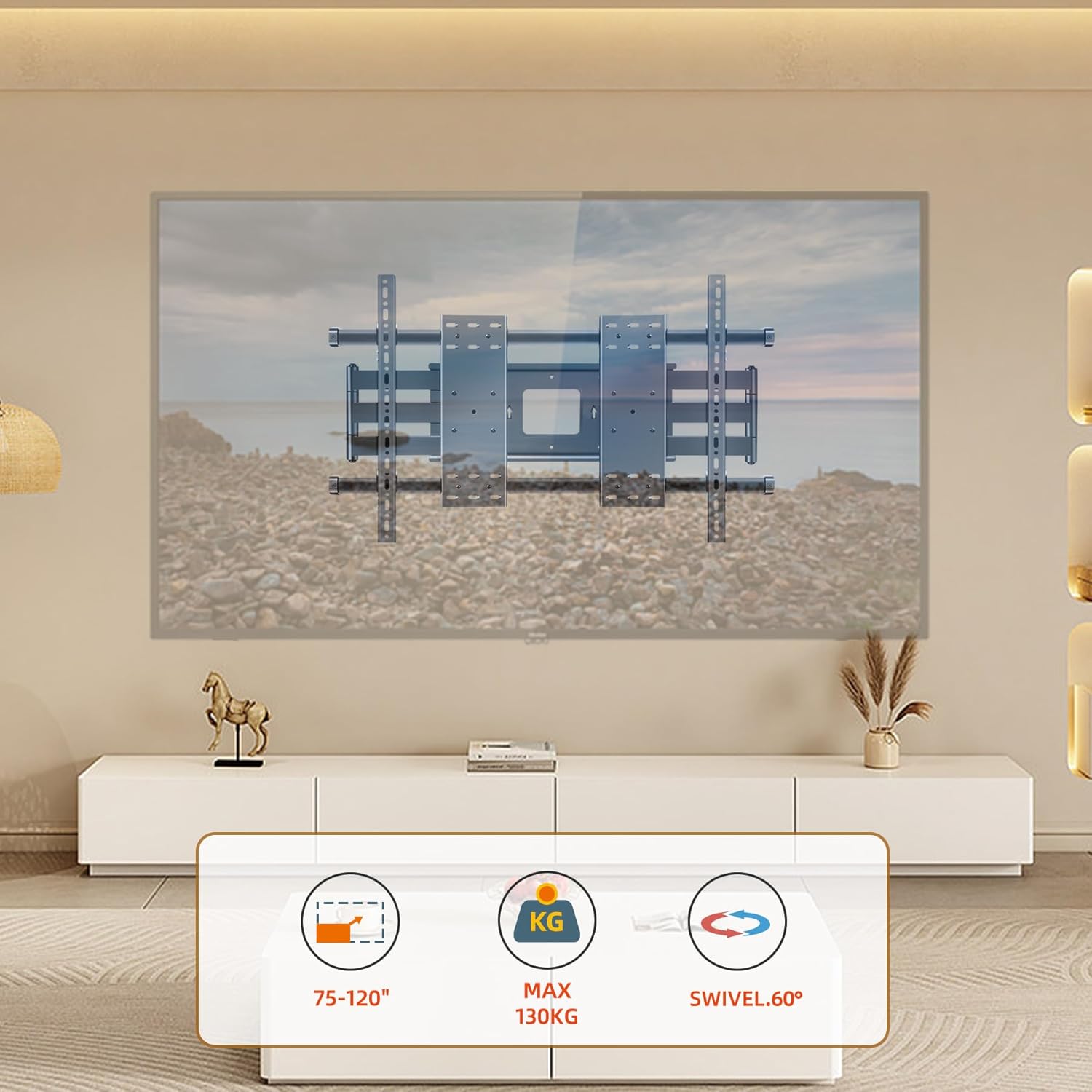 Thumbnail 1 de HILLPORT DY1000 heavy duty TV wall bracket for 75–120 inch TVs (VESA up to 1000 x 600 mm)