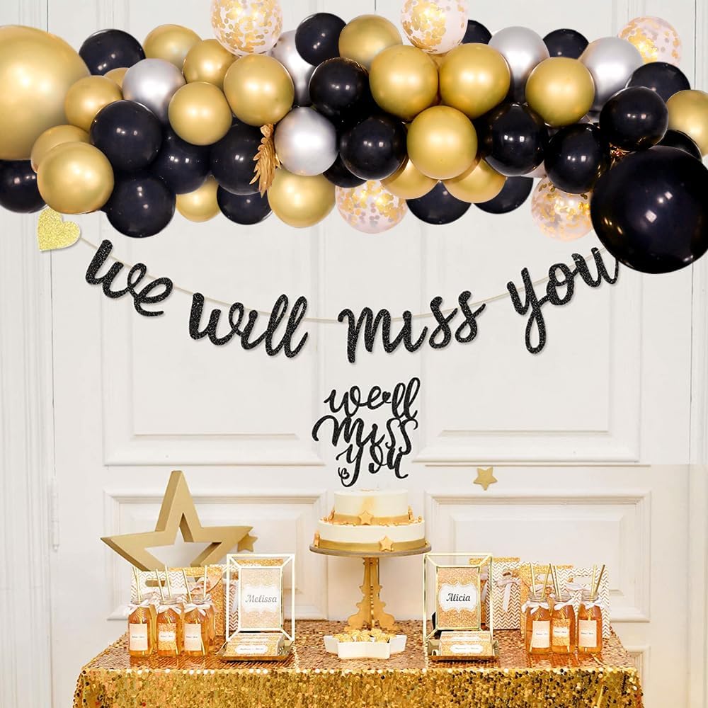 Detalle de Jstzdq 135 Pcs Black & Gold Balloon Arch Kit – Party Decor Set