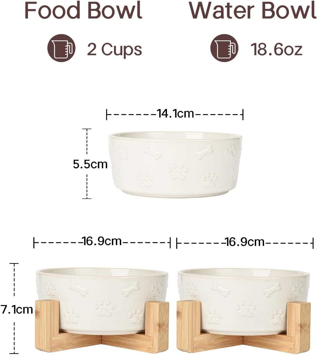 Detalle 2 de Ceramic Dog Bowl Set 5.5-inch