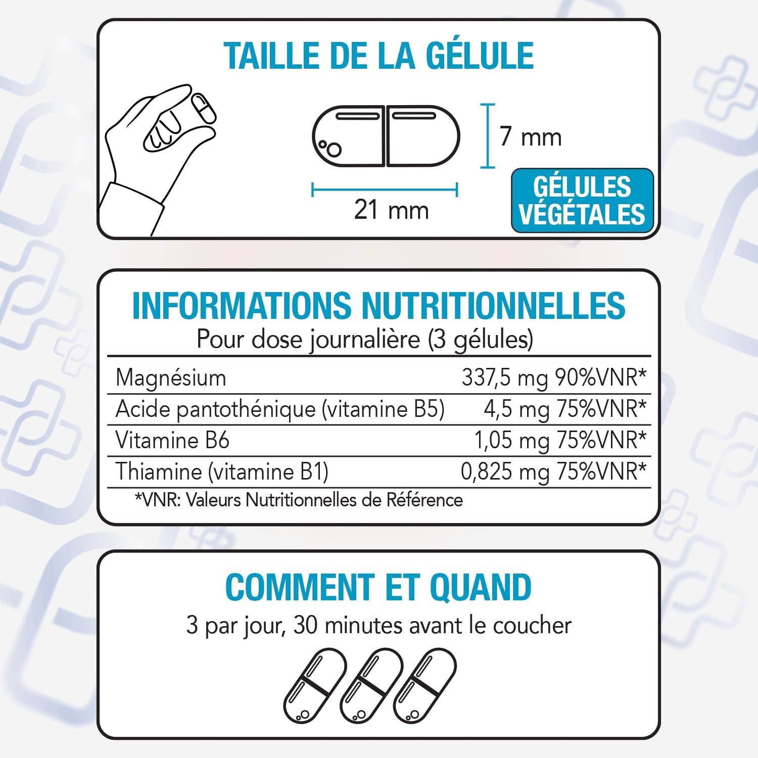Thumbnail 4 de Magnesium Bisglycinate Chélaté PiùLife 337,5 mg avec vitamines B1, B5 et B6 – 180 gélules végétales