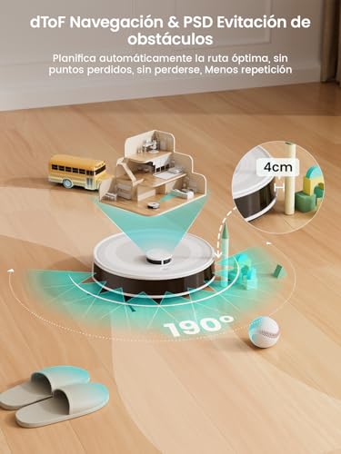 Detalle de Lefant M2: Robot Aspirador y Fregasuelos 2 en 1 con dToF y 6000 Pa de Succión
