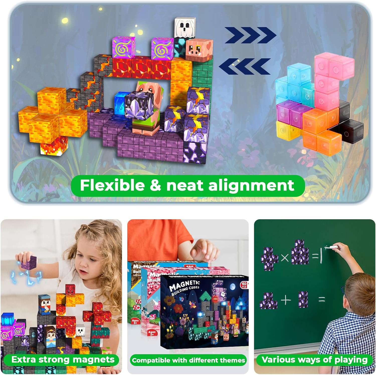 Thumbnail 6 de Magnetic Blocks 150 PCS Build Kit