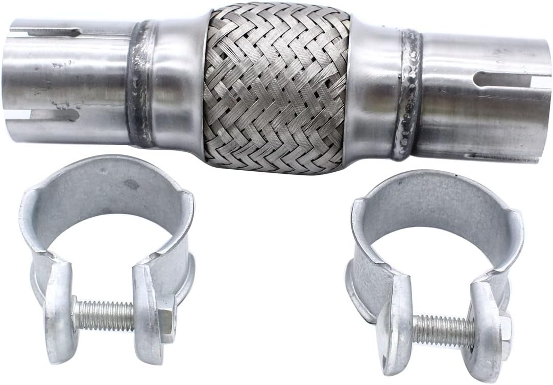 SHLPDFM Flexible Exhaust Pipe Clamp-on Flexi Tube Joint (45 x 100 / 210 mm) Stainless Steel Repair Set