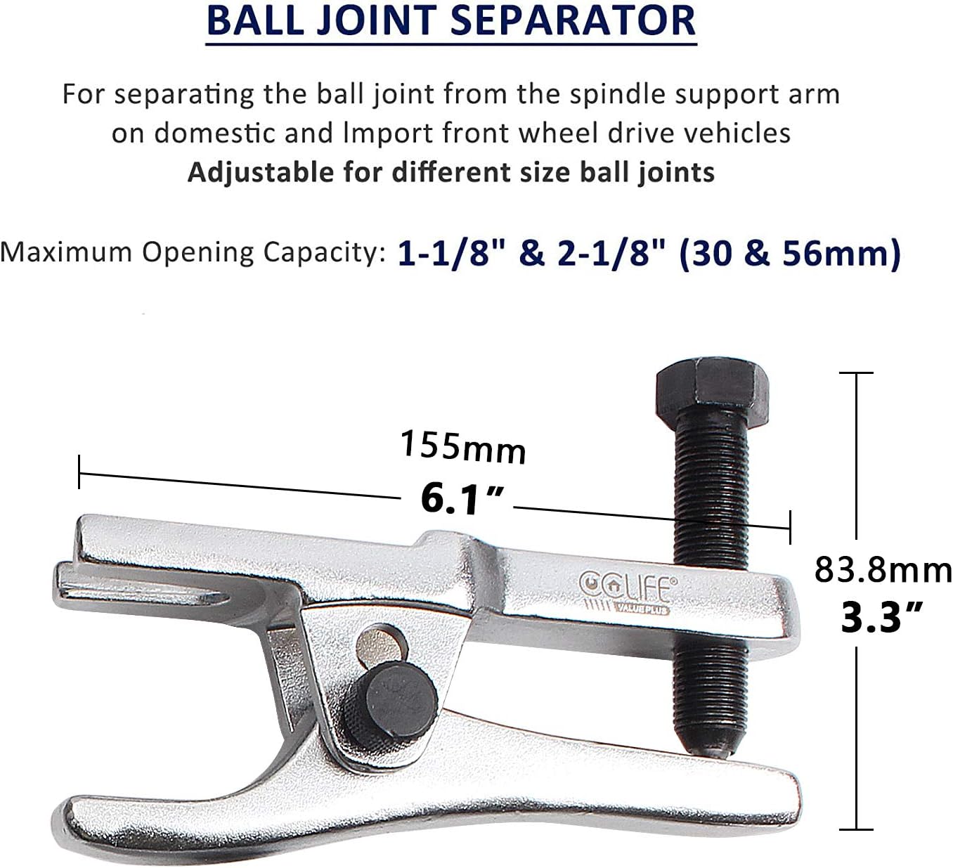 Thumbnail 2 de CCLIFE set da 5 estrattori per giunti sferici universali (rimozione snodi e leve)