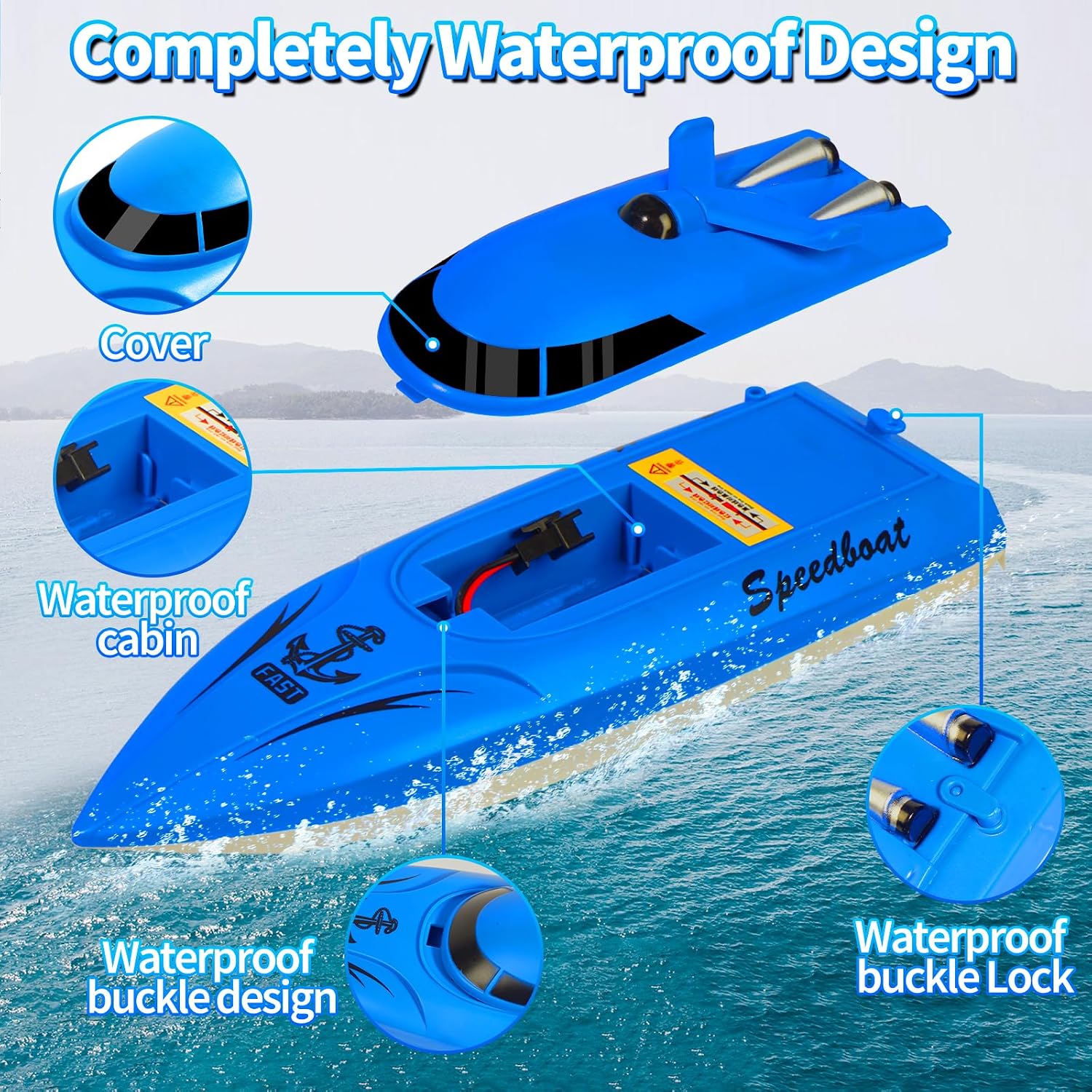 Detalle de Habuddy RC Boat — 2.4 GHz High Speed Mini RC Boat for Pools & Lakes