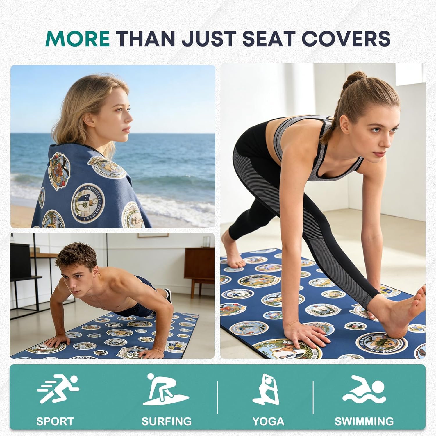 Thumbnail 6 de FLORICH Microfiber Towel Seat Covers for Cars — universal non-slip workout & swim sweat cover