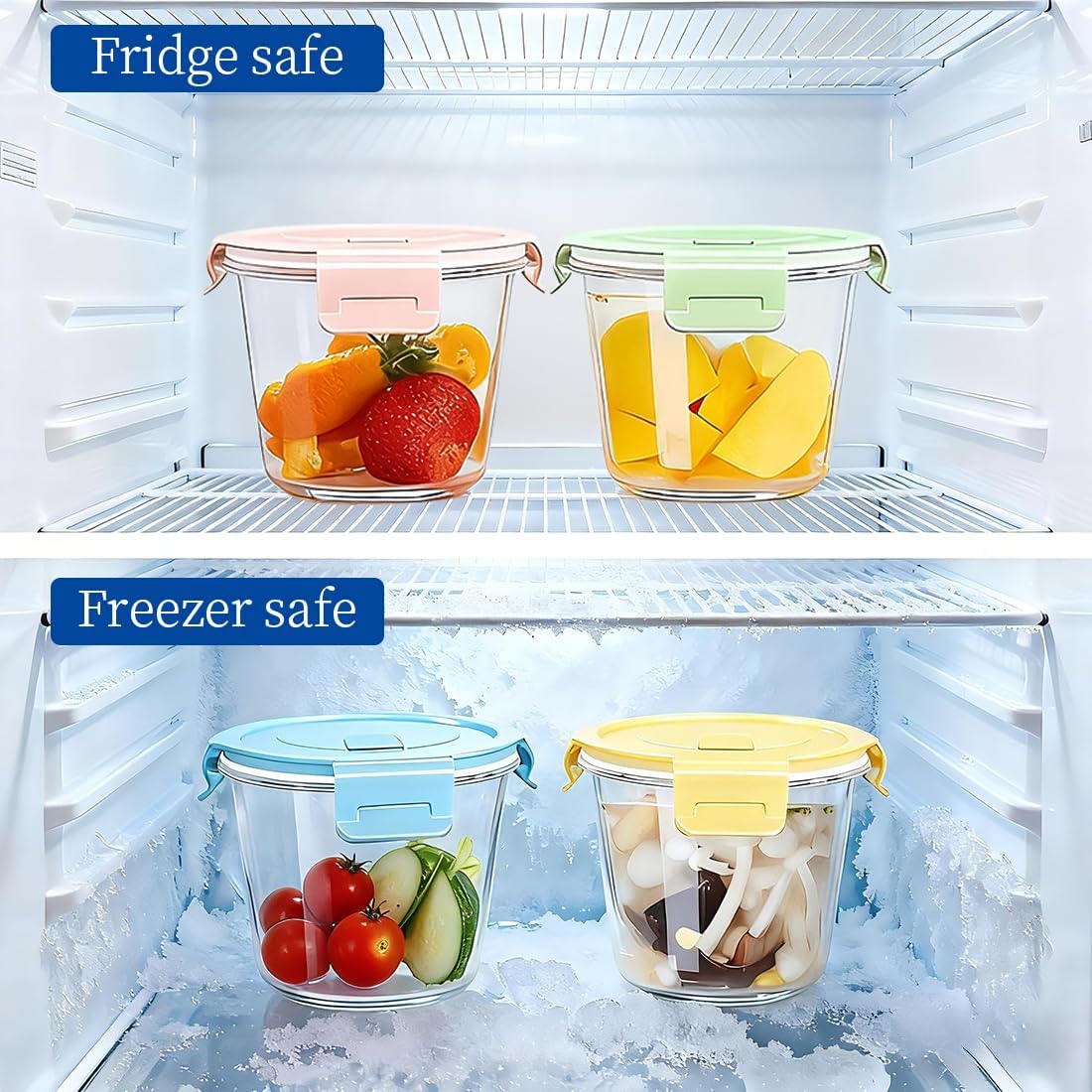 Thumbnail 2 de S.ROKE TTAN 720 ml Rund-Glasbehälter-Set mit Deckeln und Löffeln (12-teilig)